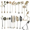 Tree Leaves Animal Pearl Rose Long Needle Brooch for Men Women Shawl Cardigan Pins & Brooches Shirt Collar Accessories
