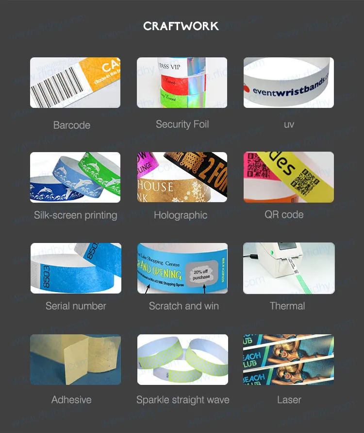 RFID Disposable Paper Wristbands