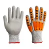 13G grey HPPE safety hand gloves for bikes TPR on back CE 3