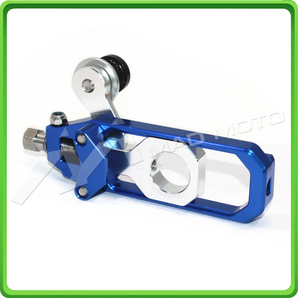 Motorcycle Chain Tensioner Adjuster with paddock bobbins for Kawasaki ninja ZX10R ZX-10R 2011 2012 2013 2014 2015 Blue&Silver (11)