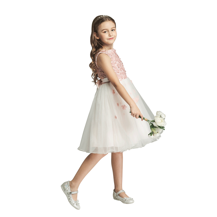 fashionable floral flowers regular girl party dresses 3 to 5
