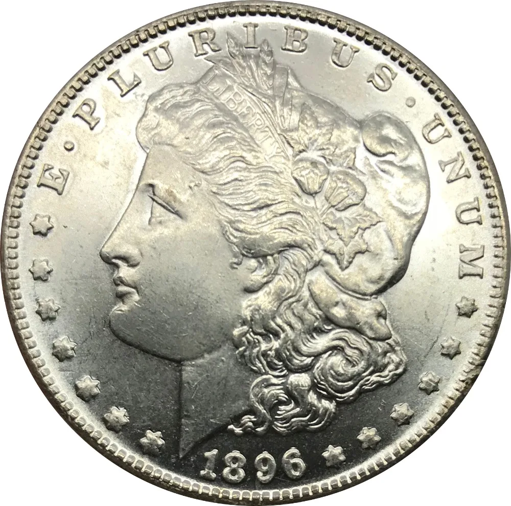 الولايات المتحدة الأمريكية غير المقيد 1 دولار واحد 1896 دولار مورغان مقابل عملات معدنية مطلية بالفضة