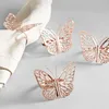 Beautiful Dinner Decor Butterfly Copper Rose Gold Napkin Ring
