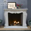 Custom Classical French Style Carrara White Marble Fireplace Surround Supplier