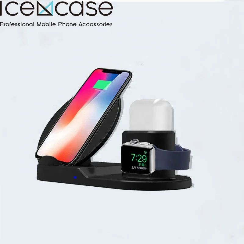 2018 hot selling 3 in 1 wireless charger for iphone series for apple watch series for apple headset, Black white
2018 hot selling 3 in 1 wireless charger for iphone series for apple watch series for apple headset, Black white