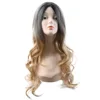 Gradually-changing large wavy curly hair fluffy chemical fibre wig