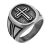 316 surgical stainless steel cross ring for men