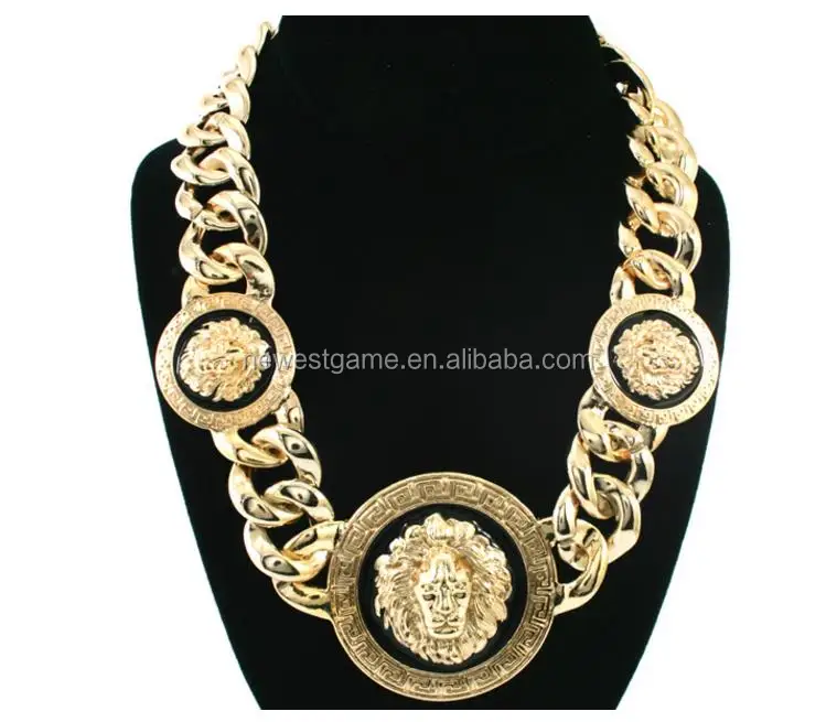 fashion High quality alloy dripping lion head necklace women switer necklaces pendant 171g 18k gold plate
fashion High quality alloy dripping lion head necklace women switer necklaces pendant 171g 18k gold plate