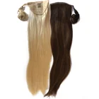 Machine Double Weft Raw Virgin Curly Hair 10A Grade Raw Virgin Cuticle Aligned Kinky Curly Weave Hair Ponytail