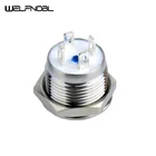 W01 16mm Flat Head Ring LED Waterproof Momentary Metal Push Button 1NO Switches