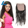 Wholesale Factory Jerry Curl Virgin Hair 4x4 Silk Base Lace Closure Peruvian Human Hair Lace Frontals