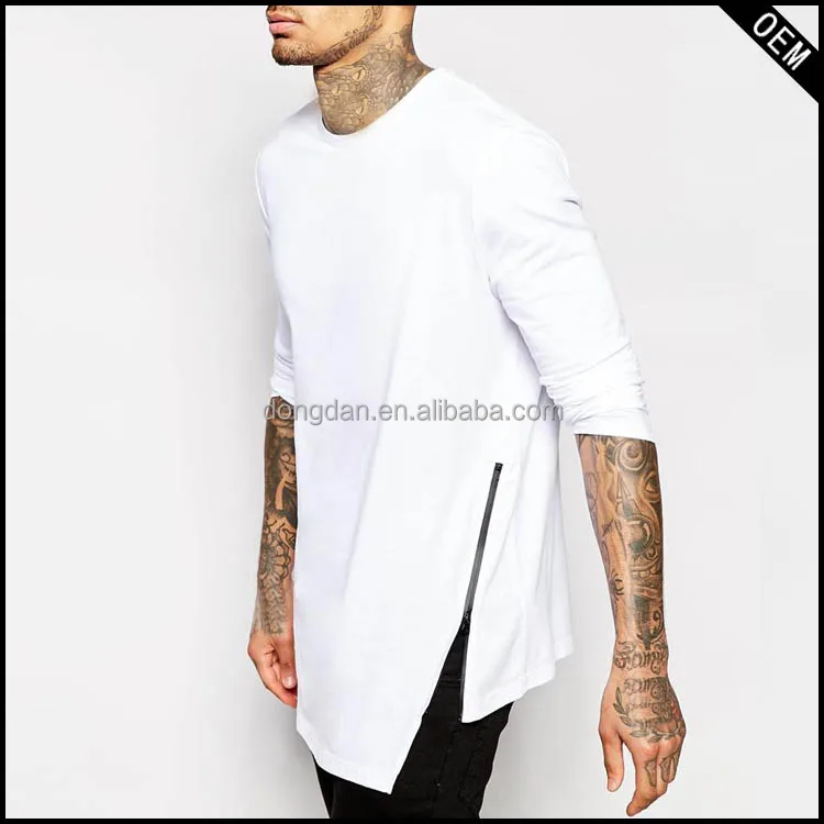 fashion design blank white long sleeve 100 egyptian cotton luxury bulk t-shirt with cheap price