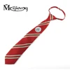 Wholesale ready goods best selling private printed logo zipper silk necktie in stripes