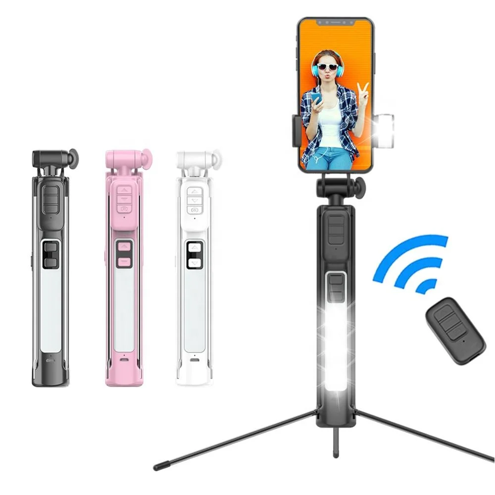Selfie Stick Bluetooth 4 in 1 Selfie Bastone con la Luce del LED, Treppiede Built-In di Scatto Remoto per Android iPhone - ANKUX Tech Co., Ltd