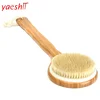 Yaeshii Skin Body Soft natural Wooden Bath Shower Brush with Long Handle Washing Scrubber Exfoliator Brushes Body Shower Brush