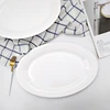 Free sample restaurant hotel used oval white ceramic fish serving plate