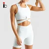 Newest gym yoga fitness crop top and shorts for woman