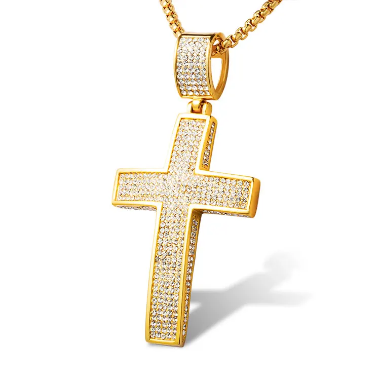 Custom Hip Hop Necklace 18K Gold Cubic Zirconia Micro Paved Full Iced Out Cross Pendants Jewelry
Custom Hip Hop Necklace 18K Gold Cubic Zirconia Micro Paved Full Iced Out Cross Pendants Jewelry