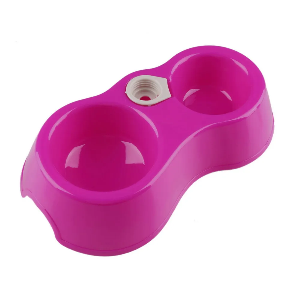 New Pet Dog Cat Puppy Automatic Water Dispenser Food Dish Bowl Feeder Skid 2 bowls Dog Supplies Fountains