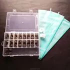 High Quality Cake Decorating Kit set with 36 Stainless steel Icing Tips, 2 Silicone Pastry Bags, 2 Reusable Plastic Couplers