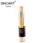 Plastic Tube Round 18pcs Artists Brush Set , Natural Long Handle