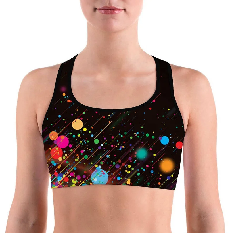 Colorful Shooting Star Painting Bras for Sports Women Girl Outdoor Underwear Gym Tops Custom Printing Crop Vest
Colorful Shooting Star Painting Bras for Sports Women Girl Outdoor Underwear Gym Tops Custom Printing Crop Vest