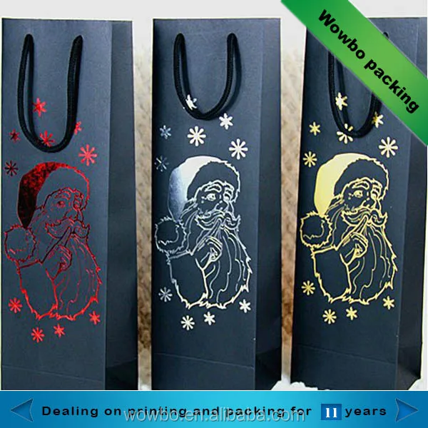 custom christmas red wine paper bag wholesale