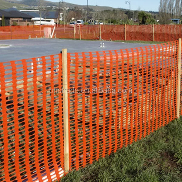 black plastic safety barrier fence