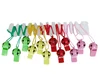 Promotional colorful funny football plastic soccer whistle with lanyard in bulk for toy