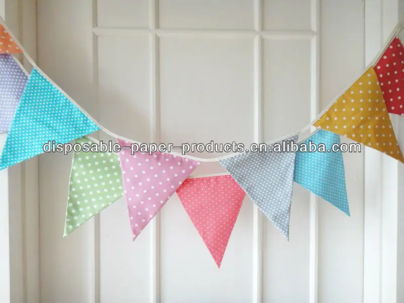 Rainbow Bunting Banners Polka Dot Stripes Garland Banners Pink