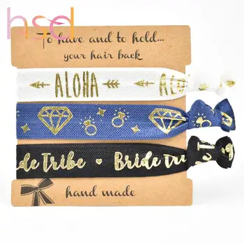 Wholesale Colorful Wedding Custom Printed Knotted Elastic Hair Tie
