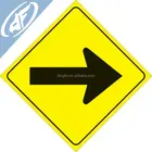 dingfei Signs Yellow Plastic Reflective Sign 12" Arrow