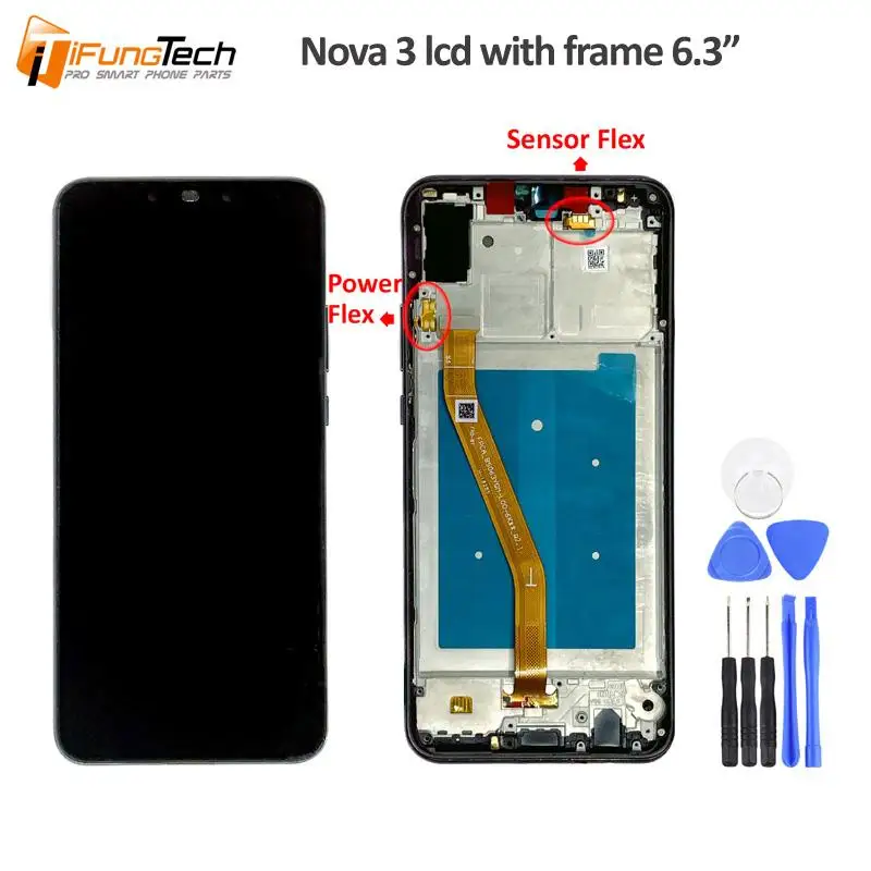 6.3 LCD Screen Assembly Display Lcd with touch screen for huawei nova 3 lcd display with frame, Black
6.3 LCD Screen Assembly Display Lcd with touch screen for huawei nova 3 lcd display with frame, Black