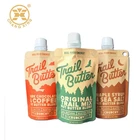 Custom printed fruit juice kraft paper stand up pouch packaging with corner spout