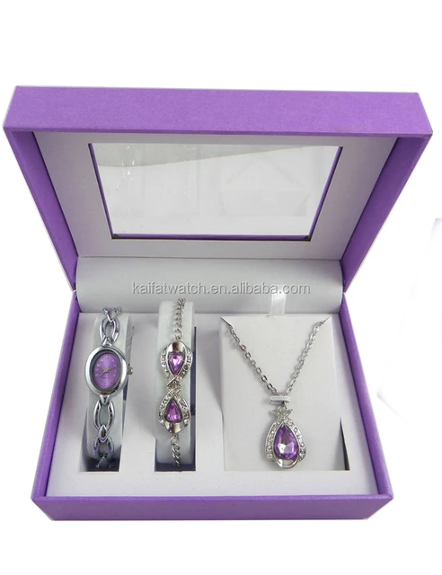 925 silver jewelry ladies watches gift set with nencklace and