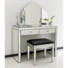Living Room Crystal Mirrored Console Table And Mirror Set
