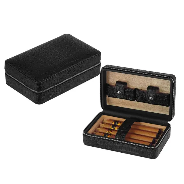 luxury croco leather humidor cigar gift case