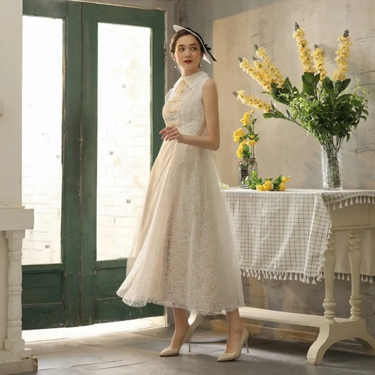 New Arrival Antique Lace Imperial Bridal Gown Wedding Dress