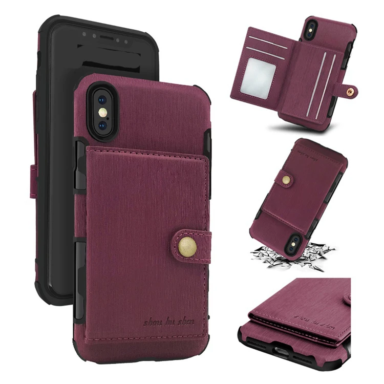 Wholesale high quality wire drawing pu leather wallet card bag shockoroof soft phone back cover case for iphone XS Max
Wholesale high quality wire drawing pu leather wallet card bag shockoroof soft phone back cover case for iphone XS Max