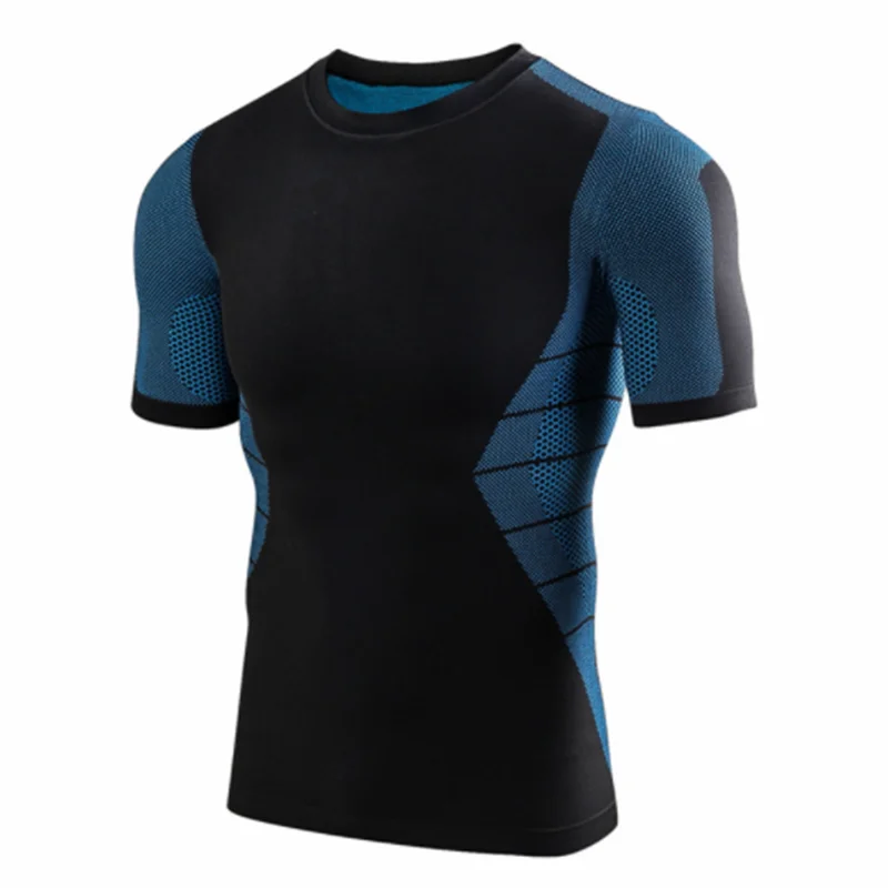 Gym Compression Nylon Spandex Mositure Wicking Knitted Slim Tops Seamless Men Sports Shirt, Blue;black
Gym Compression Nylon Spandex Mositure Wicking Knitted Slim Tops Seamless Men Sports Shirt, Blue;black