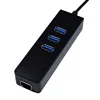 Cheap oem High end 2 in 1 3 ports USB 3.0 hub with fast speed RJ45 lan port converter Network Adapter