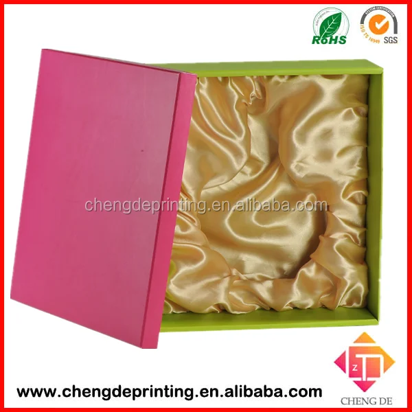 design gift wine box brown kraft paper box with satin ribbon