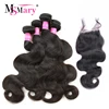 Online Shopping 4 Bundles and Lace Closure Wholesale Virgin Brazilian Human Hair Extensions Dropshipping