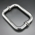 Stainless steel mirror small size interior glass door fancy flush pull handle
