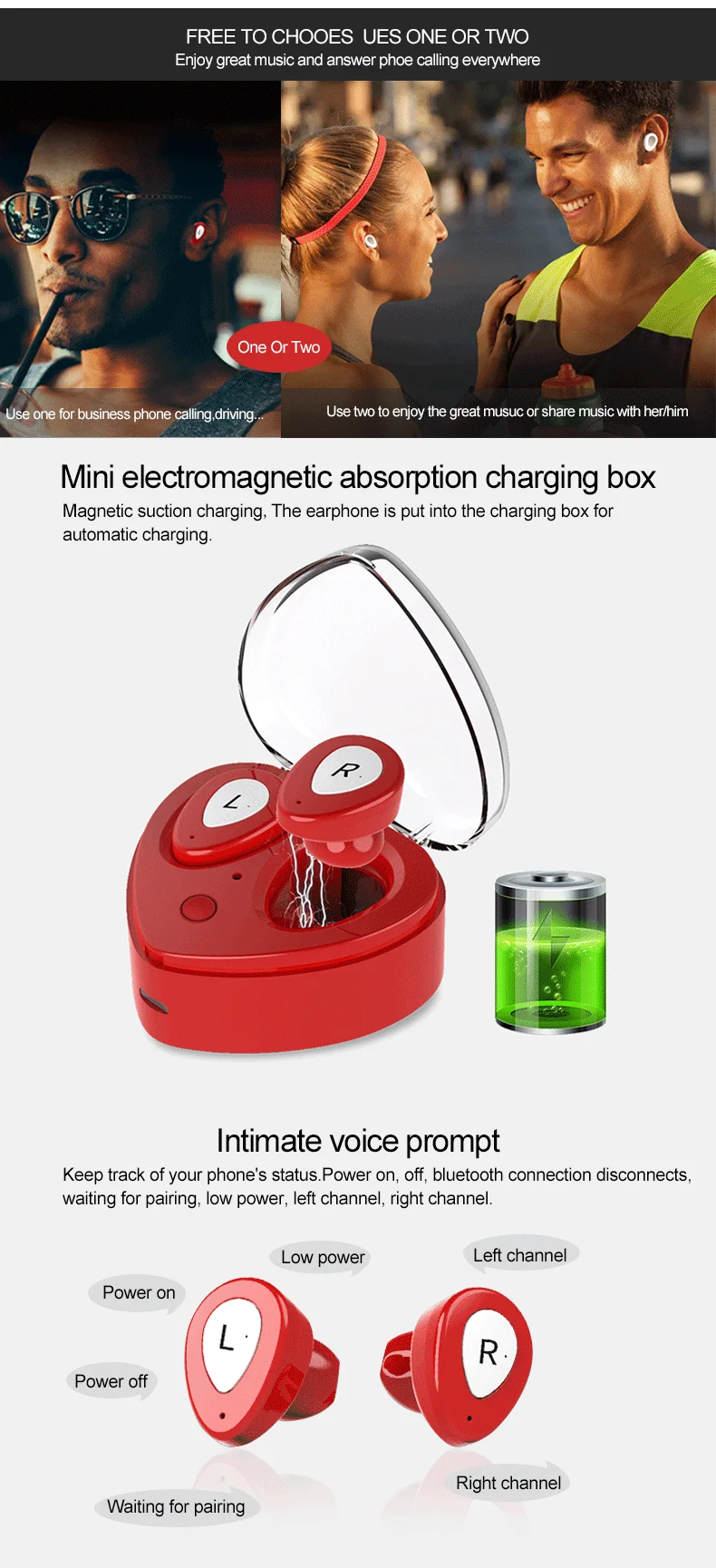 2018 new TWS mini ear piercing mini ultra small invisible wireless earplug for mobile phone - ANKUX.COM
