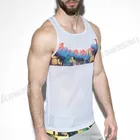 Custom Fitness Clothing Mesh Fabric Compression Vest Singlets Gym Tank Top Men