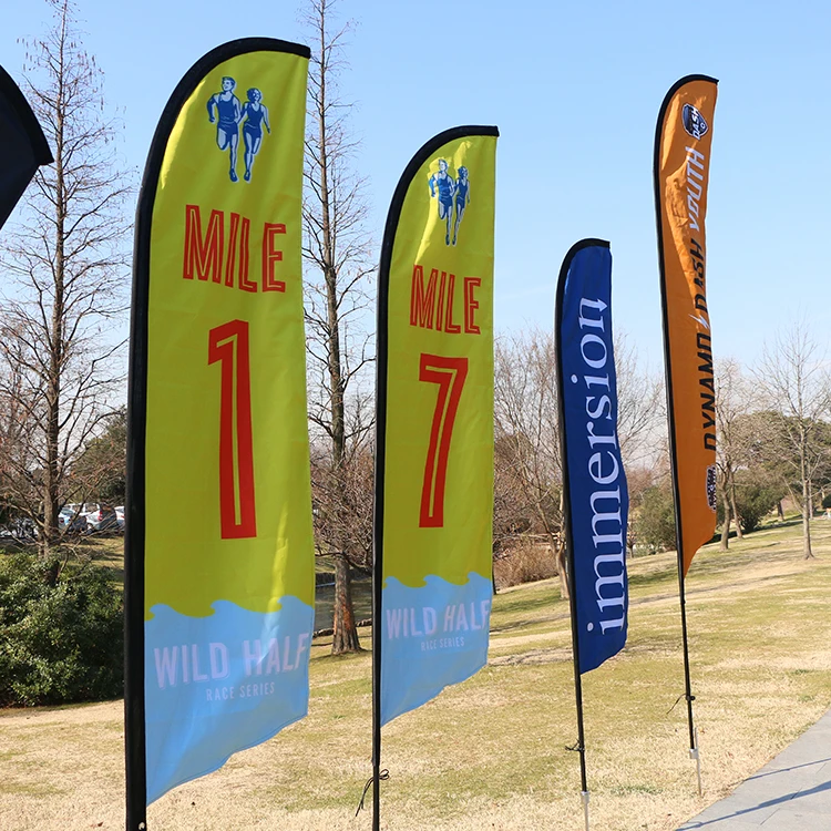 Cheap Advertising Wind Blade Flags Church Feather Banners And