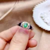 Natural 925 silver emerald ring genuine emerald silver men ring jewelry wholesale