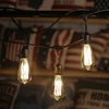 Indoor Outdoor String Lights 48ft Commercial Christmas Lights Strand with 15 Hanging Sockets Weatherproof Patio String Light