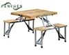 Outdoor wooden picnic folding table